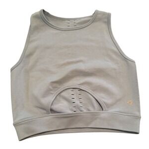 Aura Athletica Seamless Crop Tank Top Women's S/M Light Grey Activewear Fitness